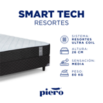 Colchón Piero Smart Tech Resorte 190x140