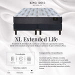 Sommier y Colchón de resortes 2 Plazas King Koil XL Extended Life 140x190