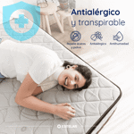 Colchón 1 Plaza y Media Espuma Alta Densidad Doble Pillow Zinus Estelar Calidad Superior Hotel 120kg