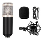 Micrófono Condenser Profesional Pc  Streamers  Color Negro