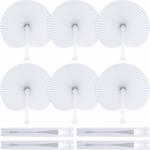 Abanicos de papel plegables Bestage, 60 unidades, color blanco, para bodas