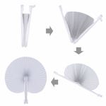 Abanicos de papel plegables Bestage, 60 unidades, color blanco, para bodas