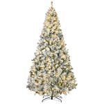 Árbol de Navidad HOMCOM de 9 pies con ramas cubiertas de nieve de 1868