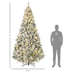 Árbol de Navidad HOMCOM de 9 pies con ramas cubiertas de nieve de 1868