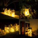 Luces solares colgantes GIGALUMI para tarro de cristal, paquete de 6 unidades, 30 LED