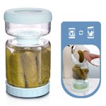 Tarro de pepinillos Luvan Glass con colador plegable, 1000 ml, transparente