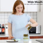 Tarro de pepinillos Luvan Glass con colador plegable, 1000 ml, transparente
