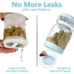 Tarro de pepinillos Luvan Glass con colador plegable, 1000 ml, transparente