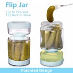 Tarro de pepinillos Luvan Glass con colador plegable, 1000 ml, transparente