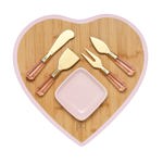 Tabla de charcutería y juego para servir Paris Hilton de 6 piezas, color rosa