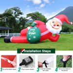 Papá Noel inflable navideño de 12 pies con luces LED para exteriores