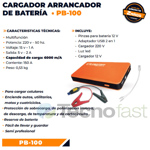 Cargador Batería Arrancador Auto Lusqtoff Pb100 Usb Luz Led