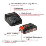 Batería Power X-Change de 18V y 2,5 Ah + Cargador rápido Einhell 4512097 Starter