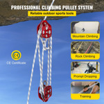 Bloque De Polea Doble Vevor Con Cuerda Trenzada 30-35kn Para