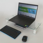 Soporte base elevador de monitor de vidrio templado para escritorio NISUTA - NSSOTVME