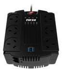 Estabilizador De Tension Forza 220v 6 Tomas Iram 2 Usb 600w