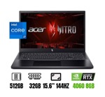 NOTEBOOK GAMER ACER NITRO V15 ACNV155177DQ I7-13620H RTX4060 8GBDDR6 32GB RAM 15.6" 165HZ 