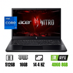 NOTEBOOK GAMER ACER NITRO V15 ACNV155177DQ I7-13620H RTX4060 8GBDDR6 16GB RAM 15.6" 144HZ 