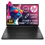 Notebook HP Spectre X360 Intel Core i7 13700H 16GB 512GB SSD TOUCH 3K 2en1 16-F2013 Black