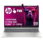 Notebook HP Core i7 1355U 12GB RAM 512GB SSD 15,6 FHD TOUCH Natural Silver