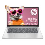 Notebook HP Pavilion AMD Ryzen 3 7320U 8GB RAM 512GB SSD 17.3 HD+ Win11