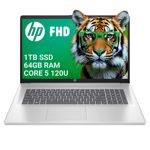 Notebook GAMER Core 5 120U 1TB SSD 64GB RAM FHD 17-CN33CL Win11 HP Pavilion Gaming Silver