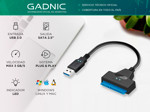 Cable Adaptador Usb 3.0 A Sata 2.5 Gadnic AD21V Disco Duro Unidad de Estado Sólido