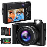 Cámara digital DUOCH 4K, 64 MP, autofocus, vlogging, tarjeta SD de 32 GB