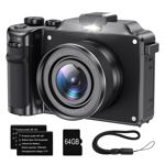 Cámara Camcordy 4K compacta de 56 MP, antivibración, con zoom de 18X, WiFi