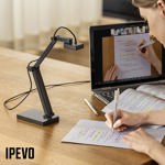 Cámara de documentos IPEVO V4K PRO Ultra HD USB con micrófono AI de 8 MP
