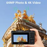 Cámara digital PORTWORLD 64MP 4K Vlogging 18X Zoom 32GB Negra
