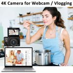 Cámara digital PORTWORLD 64MP 4K Vlogging 18X Zoom 32GB Negra
