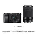 Cámara Digital Mirrorless Sony APS-C ILCE-6100 Lente 16-50mm Lente 55-210mm