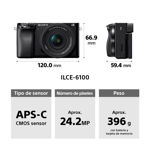 Cámara Digital Mirrorless Sony APS-C ILCE-6100 Lente 16-50mm Lente 55-210mm