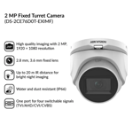 Camara Seguridad Hikvision Domo Exterior Metal 1080p