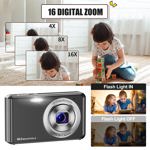 Cámara digital Jckkcfug HD 1080P, 48 MP, zoom 16x, memoria de 32 GB
