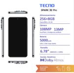 Tecno Spark 30 Pro 256 + 8gb Obsidian Edge