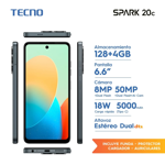 Celular Tecno Spark 20C 4GB 128GB Ram Gravity Black