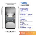 Celular Tecno Spark 30C 4GB Ram 128GB Orbit White