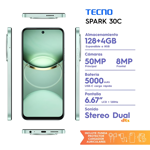 Celular Tecno Spark 30C 128Gb 4Gb Ram Magic Skin Green