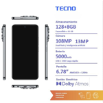 Celular Tecno Spark 30C PRO 128Gb 8Gb Ram Obsidian Edge