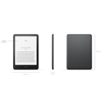TABLET E-READER AMAZON KINDLE PAPERWHITE GEN 12 32GB METALLIC BLACK-NO ADS (B0CFPN47NY)