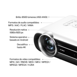 Proyector X-View PJX600 Pro Android 9.0 Wifi Bluetooth 450 Ansi