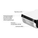 Proyector X-View PJX600 Pro Android 9.0 Wifi Bluetooth 450 Ansi
