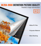 Pantalla De Proyector Fija 130 169 4k Hd Aluminio