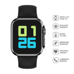 Smartwatch JD Praga Negro Pantalla 1.91" con malla adicional de Silicona 