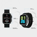 Smartwatch JD Praga Negro Pantalla 1.91" con malla adicional de Silicona 