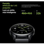 Reloj inteligente Xiaomi Watch 2 negro de 1,43 pulgadas AMOLED GPS WiFi 5 5.2