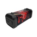 Parlante multimedia portatil con Bluetooth, MP3, lector de tarjeta, AUX y radio FM Negro con rojo