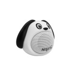 Parlante mini portatil Bluetooth con doble parlante. Diseño de perro. Nisuta NSPA81BP Blanco